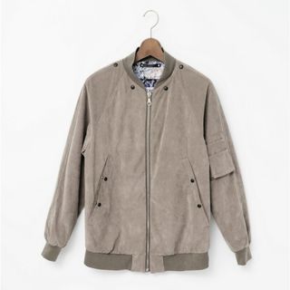 ポールスミス(Paul Smith)の■美品■PS Paul Smith ポールスミス 中綿 MA-1 ジャケット ブレザー メンズ サイズM スエードレザー ボンバージャケット グレー ブランド古着【中古】20231218/GO9486(レザージャケット)