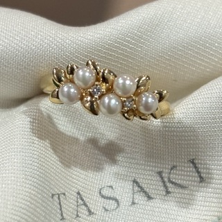 タサキ(TASAKI)の田崎真珠　タサキ TASAKI K18YG ダイヤモンド ベビーパール　リング(リング(指輪))