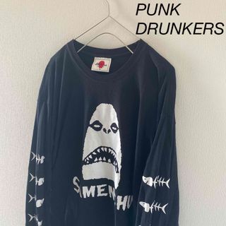 パンクドランカーズ(PUNK DRUNKERS)のPUNKDRUNKERSパンクドランカーズロンtシャツメンズ長袖ブラックXL(Tシャツ/カットソー(七分/長袖))