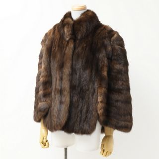 ■美品■SOBOL ソボル ロシアンセーブル/Guy Laroche ギラロッシュ《最高級毛皮》セーブルファーコート 毛皮 ボレロ ジャケット 羽織り ポンチョ マント リアルファー ブラウン ブランド古着【中古】20231027/GO6515(その他)