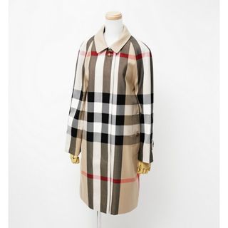 バーバリー(BURBERRY)の■未使用品■BURBERRY バーバリー ノバチェック ステンカラーコート ロングコート レディース サイズUK2 コットン アウター ベージュ 英国製 ブランド古着【中古】20231101/GO6528(トレンチコート)