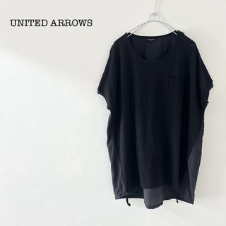 UNITED ARROWS - 【UNITED ARROWS】Tシャツ　黒　半袖　ゆったり　アームレット　裾絞り