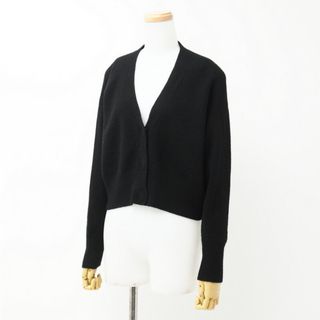 フォクシー(FOXEY)の■美品■FOXEY フォクシー 総カシミヤ 長袖 ニット カーディガン ボレロ《40331》サイズ38 Ｖネック クロップド ショート ブラック ブランド古着【中古】20231031/GO6986(ニット/セーター)