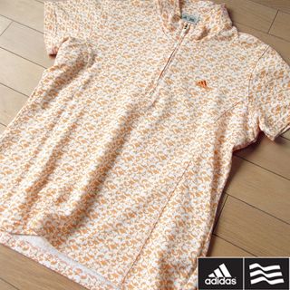 アディダス(adidas)の超美品 OT アディダスゴルフ レディース ハーフジップカットソー オレンジ(ウエア)