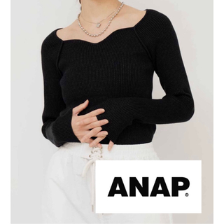 アナップ(ANAP)のほぼ未使用【ANAP（アナップ）】FREEサイズ　ブラック　長袖ニット(ニット/セーター)