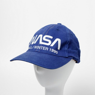 ■美品■HERON PRESTON ヘロンプレストン NASA TWILL CAP キャップ 帽子 サイズO/S ベースボールキャップ ブルー ブランド古着【中古】20230920/GO3581(キャップ)
