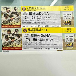 7月6日（土）阪神vsDeNA アイビーシート 2連番 通路側(野球)