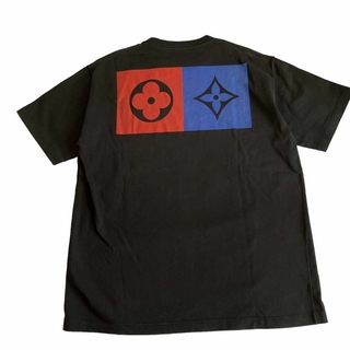 ルイヴィトン(LOUIS VUITTON)のイタリア製　LOUIS VUITTON Tシャツ　ブランド　ロゴ　黒　XL(Tシャツ/カットソー(半袖/袖なし))