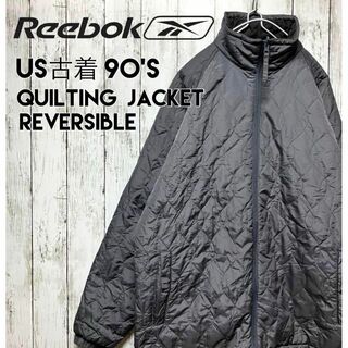 リーボック(Reebok)の90s US古着リーボック リバーシブルキルティングジャケット刺繍ロゴ【a40】(ダウンジャケット)