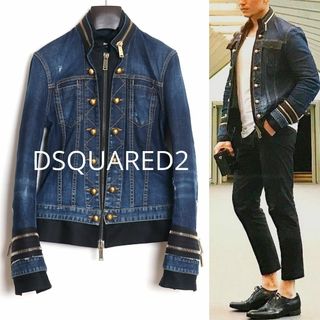 ディースクエアード(DSQUARED2)のディースクエアード 16AW ジップ装飾 オフィサージャケット 44 ドッキング(Gジャン/デニムジャケット)