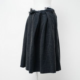 コムデギャルソン(COMME des GARCONS)の■美品■tricot COMME des GARCONS トリコ コムデギャルソン 《AD2013》 タックスカート フレアスカート レディース サイズM ウール コットン ネイビー×グレー ブランド古着 【中古】20231024/GO5577(その他)