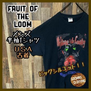 フルーツオブザルーム(FRUIT OF THE LOOM)のバンT プリント メンズ ブラック XL フルーツオブザルーム tシャツ 半袖(Tシャツ/カットソー(半袖/袖なし))