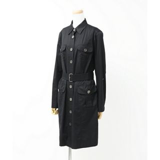 バーバリー(BURBERRY)の■美品■BURBERRY LONDON バーバリー ベルテッドコート ロングコート レディース サイズ42 アウター コットン ブラック ブランド古着【中古】20231024/GO5301(トレンチコート)