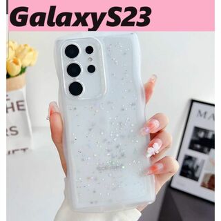 ギャラクシー(Galaxy)のGalaxyS23 キラキラ　グリッタースター付き なみなみ　可愛いケース(Androidケース)