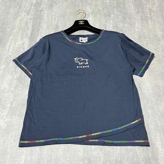 PICONE Tシャツ 半袖 刺繍 ゾウ ロゴ カラーステッチ サイズ38(Tシャツ(半袖/袖なし))