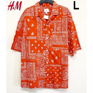 H&M - 新品 H&M ペイズリー シャツ 半袖 ocean 高木琢也 L