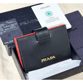PRADA - ■未使用品■プラダ カードケース 名刺入れ 二つ折り財布 赤 黒 1MC211