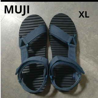 MUJI (無印良品) - 【無印良品】テープベルトサンダル　男女兼用　ネイビー　XL