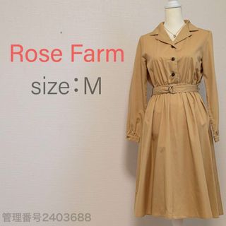 シマムラ(しまむら)のRose Farm 襟付きV開き　シャツワンピース　ロングワンピ　ベージュ　M(ロングワンピース/マキシワンピース)