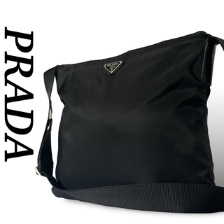 プラダ(PRADA)のPRADA  プラダ　ショルダーバッグ　斜めがけ　三角ロゴ　ブラック　男女兼用(ショルダーバッグ)