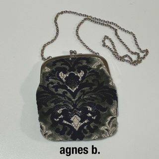 アニエスベー(agnes b.)のアニエスベー　パーティーバッグ　がま口チェーンバッグ　ショルダーバッグ　ベロア(ショルダーバッグ)