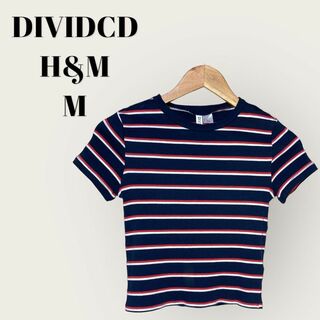 エイチアンドエム(H&M)のDIVIDCD　H&M　エイチアンドエム　半袖 カットソー M 紺×赤×白(Tシャツ(半袖/袖なし))