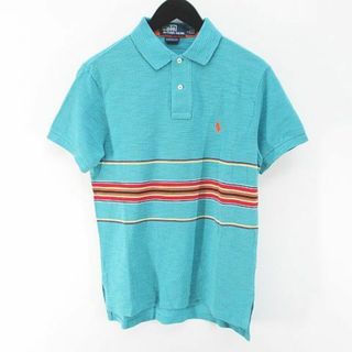 ポロラルフローレン(POLO RALPH LAUREN)のポロ バイ ラルフローレン 半袖 ポロシャツ カットソー S 水色 ライン 綿(ポロシャツ)