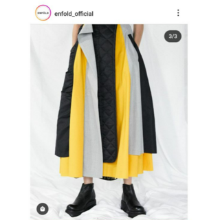 ENFOLD - ENFOLD ナイロンツイル Mix Fabric スカート