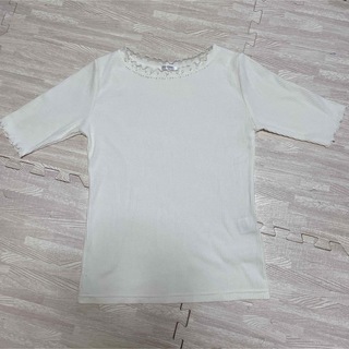 グラシア(GLACIER)のGLACIER トップス 白 L 美品(Tシャツ(半袖/袖なし))