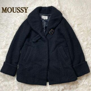 moussy - MOUSSY EXTREME もこもこ ウールコート サイズ2 ネイビー/濃紺