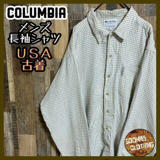 コロンビア(Columbia)のコロンビア アウトドア ブランド 長袖 シャツ チェック ロゴ USA古着(シャツ)