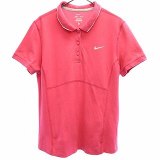 ナイキ(NIKE)のナイキ プリント テニス 半袖 ポロシャツ L ピンク NIKE レディース(ポロシャツ)