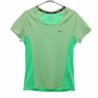 ナイキ(NIKE)のナイキ 切替 ランニング 半袖 Tシャツ M グリーン NIKE スポーツ レディース(Tシャツ(半袖/袖なし))