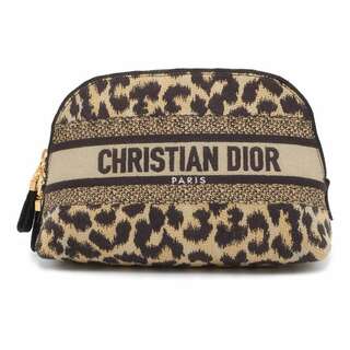 ディオール(Dior)のクリスチャン・ディオール ポーチ レオパード ジャガード Christian Dior 小物入れ(ポーチ)