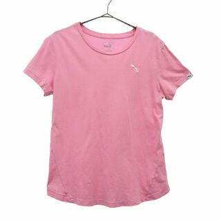 プーマ(PUMA)のプーマ 刺繍 トレーニング 半袖 Tシャツ M ピンク PUMA スポーツ ウォームアップ レディース(Tシャツ(半袖/袖なし))