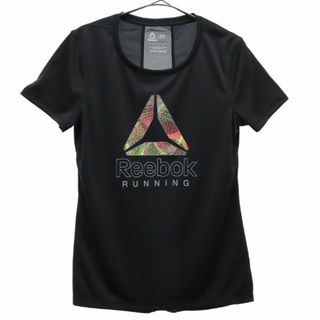 リーボック(Reebok)のリーボック プリント ランニング 半袖 Tシャツ OT ブラック Reebok スポーツ レディース(Tシャツ(半袖/袖なし))