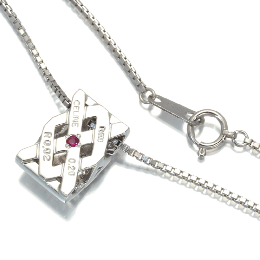 CELINE - セリーヌ ネックレス ダイヤ 0.20ct ルビー Pt900 CELINE - セリーヌ ネックレス ダイヤ 0.20ct ルビー Pt900
