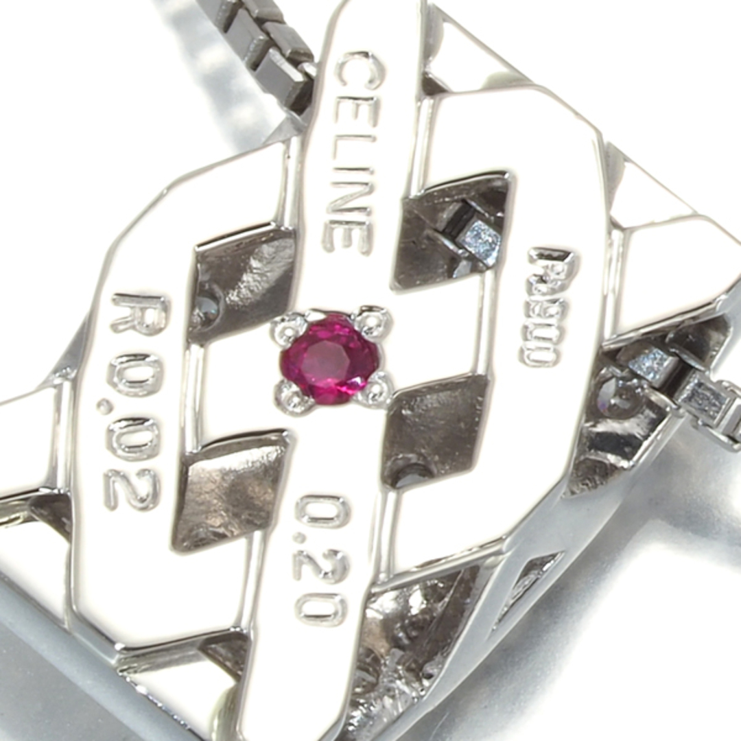 CELINE - セリーヌ ネックレス ダイヤ 0.20ct ルビー Pt900 CELINE - セリーヌ ネックレス ダイヤ 0.20ct ルビー Pt900