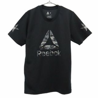 リーボック(Reebok)のリーボック プリント トレーニング 半袖 Tシャツ S ブラック Reebok スポーツ ウォームアップ メンズ(Tシャツ/カットソー(半袖/袖なし))