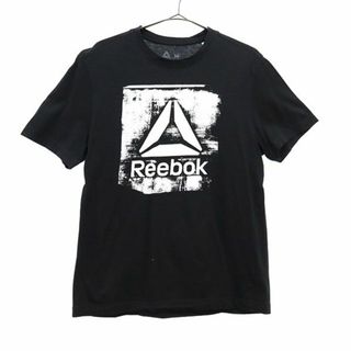 リーボック(Reebok)のリーボック プリント トレーニング 半袖 Tシャツ M ブラック Reebok スポーツ ウォームアップ メンズ(Tシャツ/カットソー(半袖/袖なし))