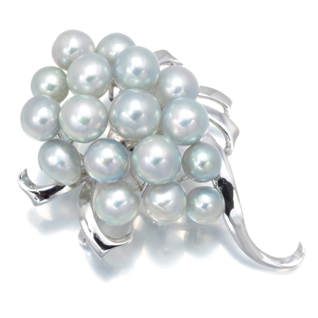 TASAKI - タサキ ブローチ グレーパール アコヤ真珠 5.6-7.6mm TASAKI - タサキ ブローチ グレーパール アコヤ真珠 5.6-7.6mm