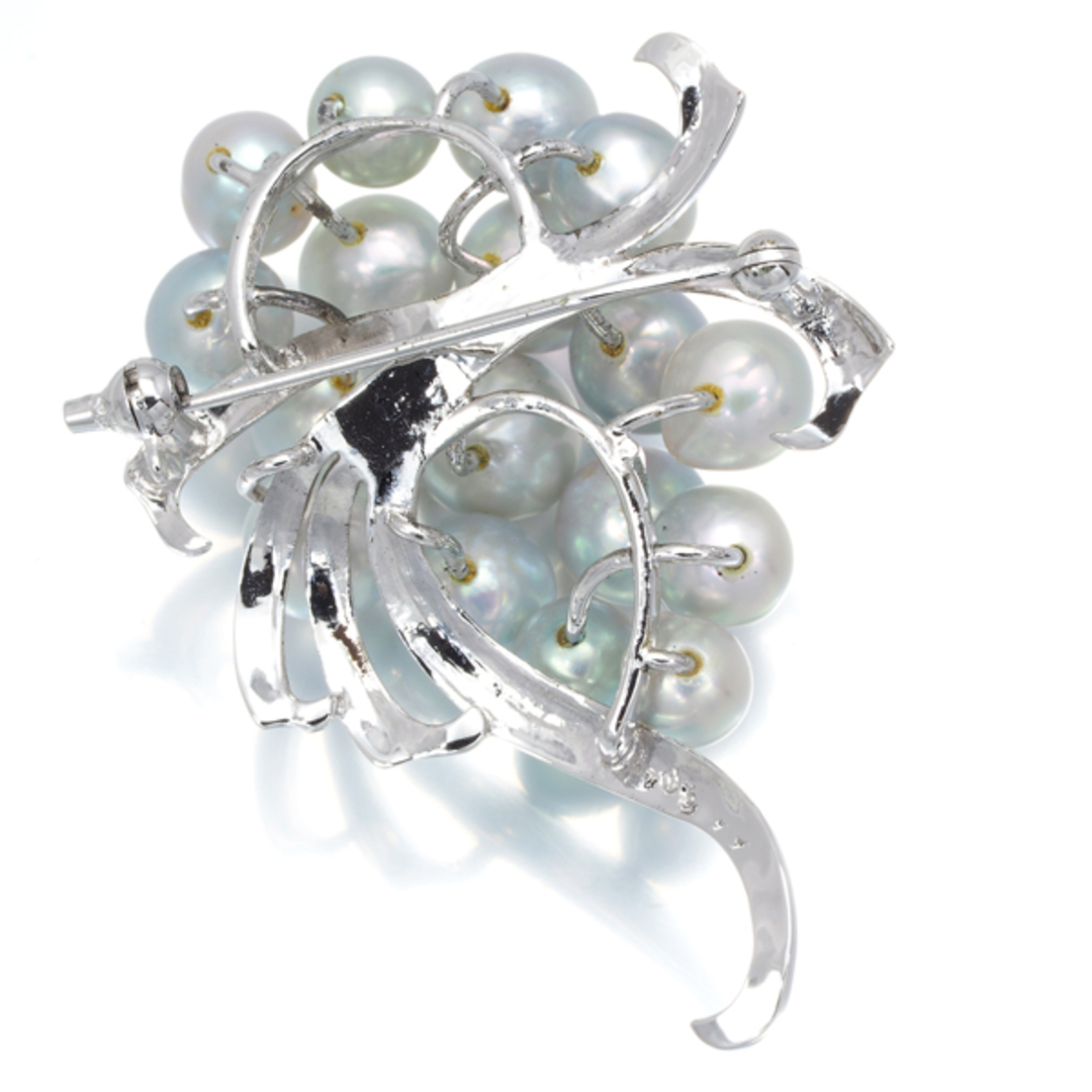 TASAKI - タサキ ブローチ グレーパール アコヤ真珠 5.6-7.6mm TASAKI - タサキ ブローチ グレーパール アコヤ真珠 5.6-7.6mm