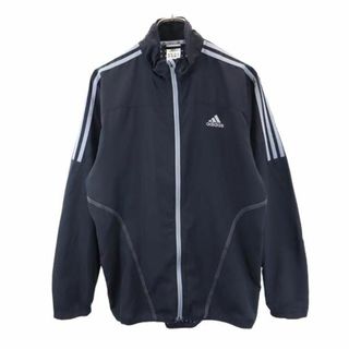 アディダス(adidas)のアディダス ロゴプリント ランニング ジャケット L 黒系 adidas スポーツ ウインドブレーカー トレーニング メンズ(その他)