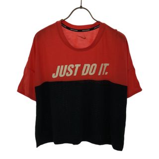 ナイキ(NIKE)のナイキ プリント ランニング 半袖 Tシャツ L オレンジ×ブラック NIKE メッシュ スポーツ レディース(Tシャツ(半袖/袖なし))