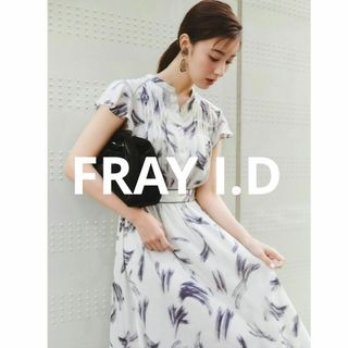 フレイアイディー(FRAY I.D)の【美品】FRAY I.D マルチプリントシフォンフリルワンピース(ロングワンピース/マキシワンピース)