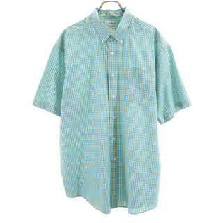エルエルビーン(L.L.Bean)のエルエルビーン アウトドア チェック柄 半袖 ボタンダウンシャツ XL ブルー系 L.L.Bean メンズ(シャツ)
