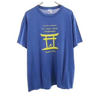 ジャージーズ 90s USA製 オールド 半袖 Tシャツ XL ブルー JERZEES メンズ