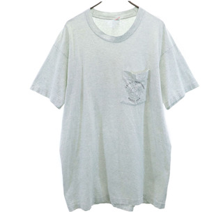 FRUIT OF THE LOOM - フルーツオブザルーム 90s USA製 オールド ポケT 半袖 Tシャツ XL グレー系 FRUIT OF THE LOOM ポケT メンズ