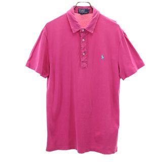 ポロバイラルフローレン 半袖 ポロシャツ M ピンク系 Polo by Ralph Lauren 鹿の子 メンズ(ポロシャツ)