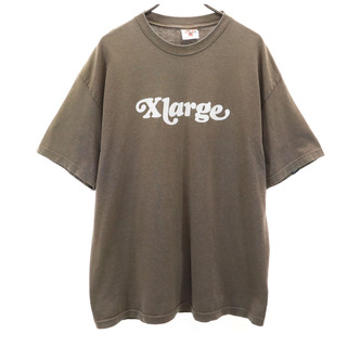エクストララージ(XLARGE)のエクストララージ USA製 プリント 半袖 Tシャツ XL ブラウン XLARGE メンズ(Tシャツ/カットソー(半袖/袖なし))